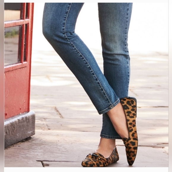 Talbots Francesca Bow-Front Driving Flats in Leopard Haircalf 8.5 - Picture 8 of 8